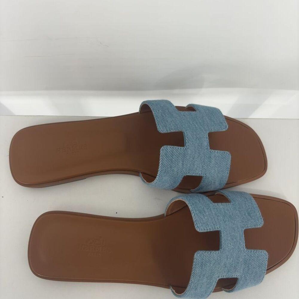 Hermes Denim Fabric Sandals - Picture 7 of 7